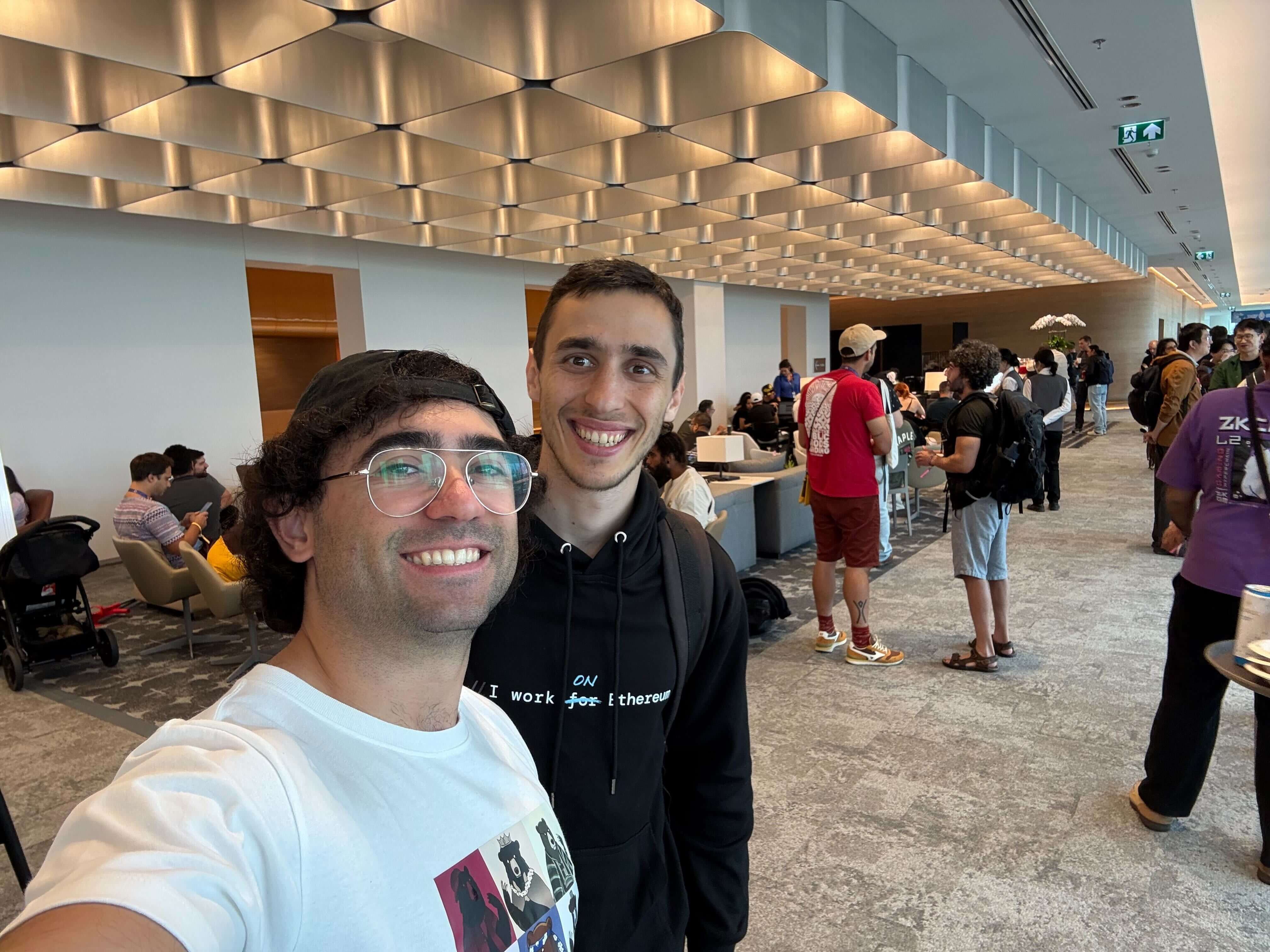 Andrew meeting Agustin from POAP for some Argentine snacks, because the best partnerships happen over food